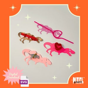 SVG de San Valentín: tarjetas de intercambio de dinosaurios para el aula para niños con portajuguetes / Manualidades de papel para hacer tú mismo / Descarga instantánea para máquinas de corte