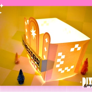 DIY Retro Whimsical Theater Paper House with Digital Instant Download3D SVGCut FilesPaper Lantern Home DecorChristmas Village image 5