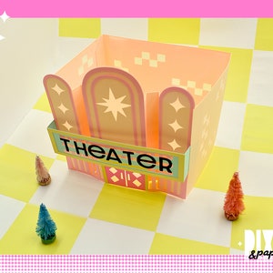 DIY Retro Whimsical Theater Paper House with Digital Instant Download3D SVGCut FilesPaper Lantern Home DecorChristmas Village image 7