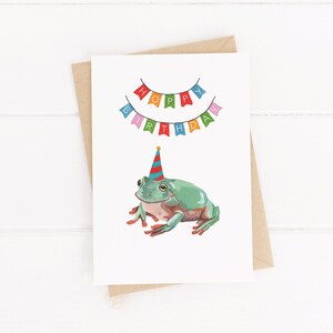 hoppy birthday frog card - digital download - 5x7" printable card with cutlines OR postcard style