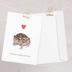 Karta Walentynkowa/Rocznicowa Rain Frog - Karta Powitalna Toad Love - Toadally Ribbiting Zabawna Karta Żabka