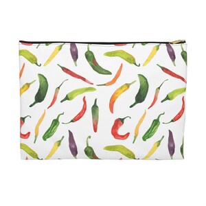 Chili Pepper Zipper Pouch - accessory pouch - makeup case - pencil case