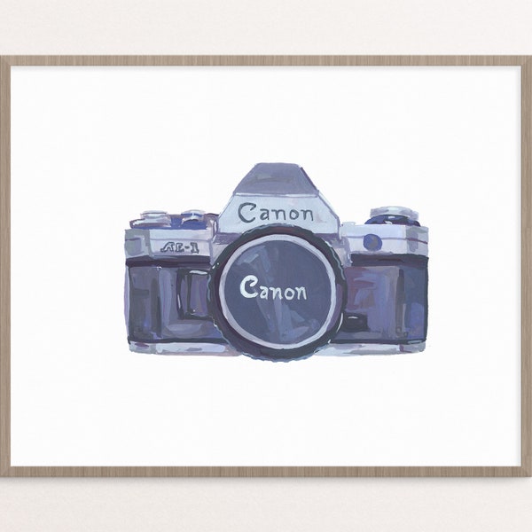 Vintage Camera 35mm - Canon AE-1 Giclee Illustration Print