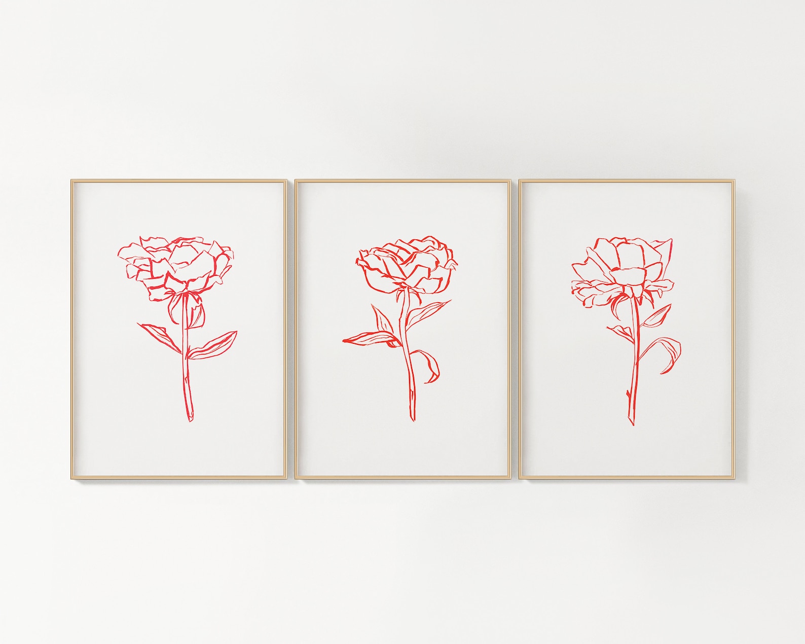 Peony Watercolor Drawing Illustration Prints Printable Wall Art Digital ...