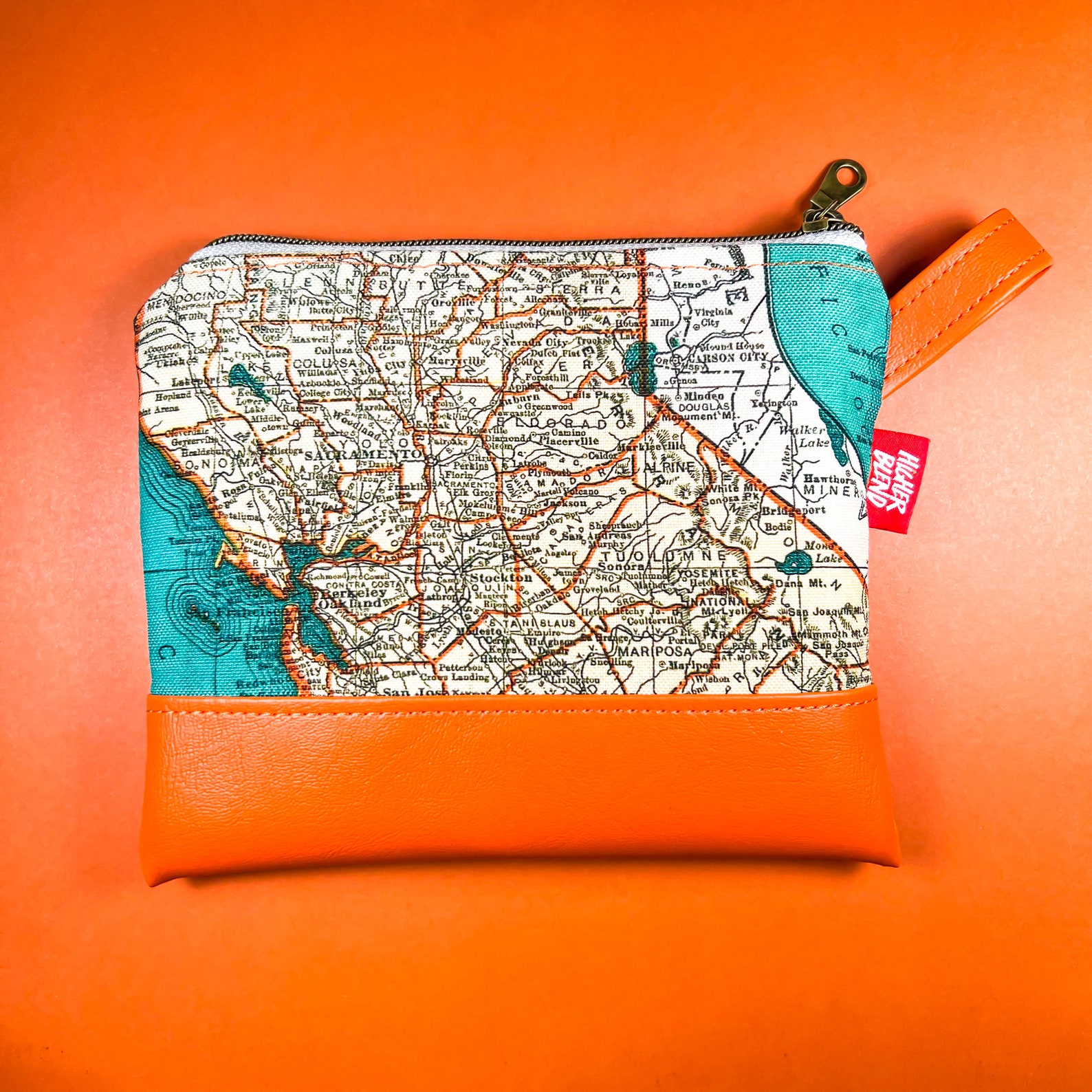 California Map Stash Bag - [ Handmade Higher Blend Zip-up Bag ...