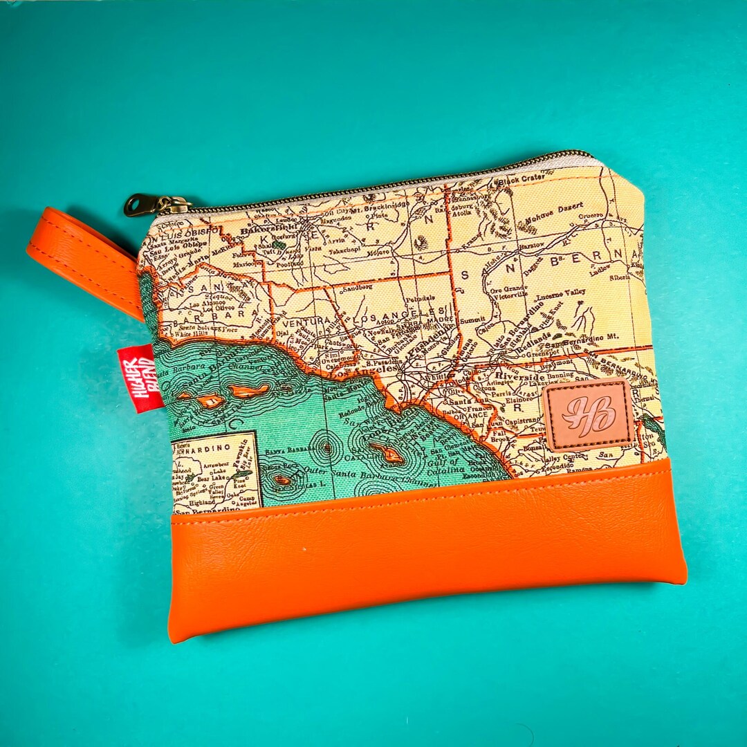 California Map Stash Bag – Handmade Zip-up Accessory Pouch - Etsy