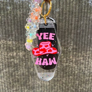 Yeehaw Motel Keychain | Coastal Cowgirl | Trendy Vintage Keychain