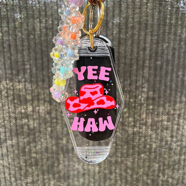 Yeehaw Motel Keychain | Coastal Cowgirl | Trendy Vintage Keychain