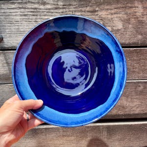 Ceramic Large Salad/Fruit/Serving Blue Bowl