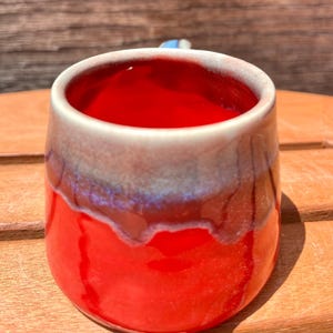 Espresso Red and Blue Ceramic Cup image 7