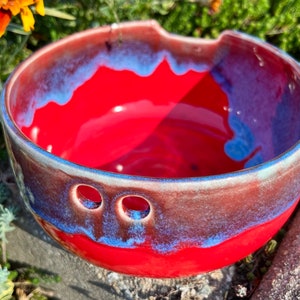 Handmade Red and Blue Noodle Bowl image 4