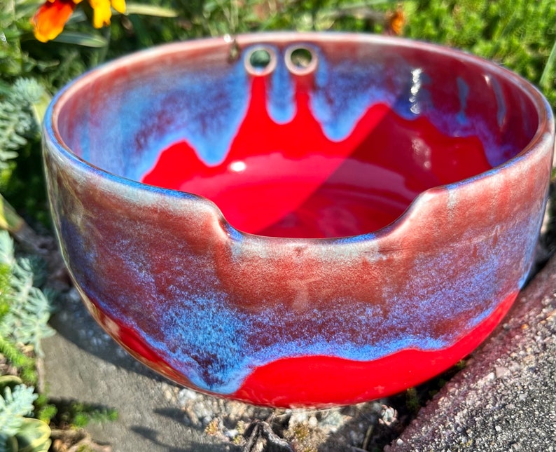 Handmade Red and Blue Noodle Bowl image 6