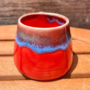 Espresso Red and Blue Ceramic Cup image 5