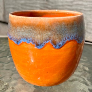 Ceramic Orange and Blue Mug image 6