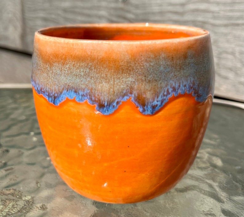 Ceramic Orange and Blue Mug image 6