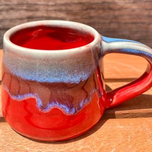 Espresso Red and Blue Ceramic Cup image 8
