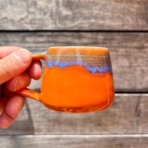 Espresso Orange and Blue Ceramic Cup