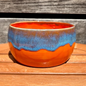 Ceramic Orange and Blue Soup/Cereal/Fruit/Snack Bowl