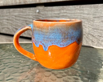 Ceramic Orange and Blue Mug