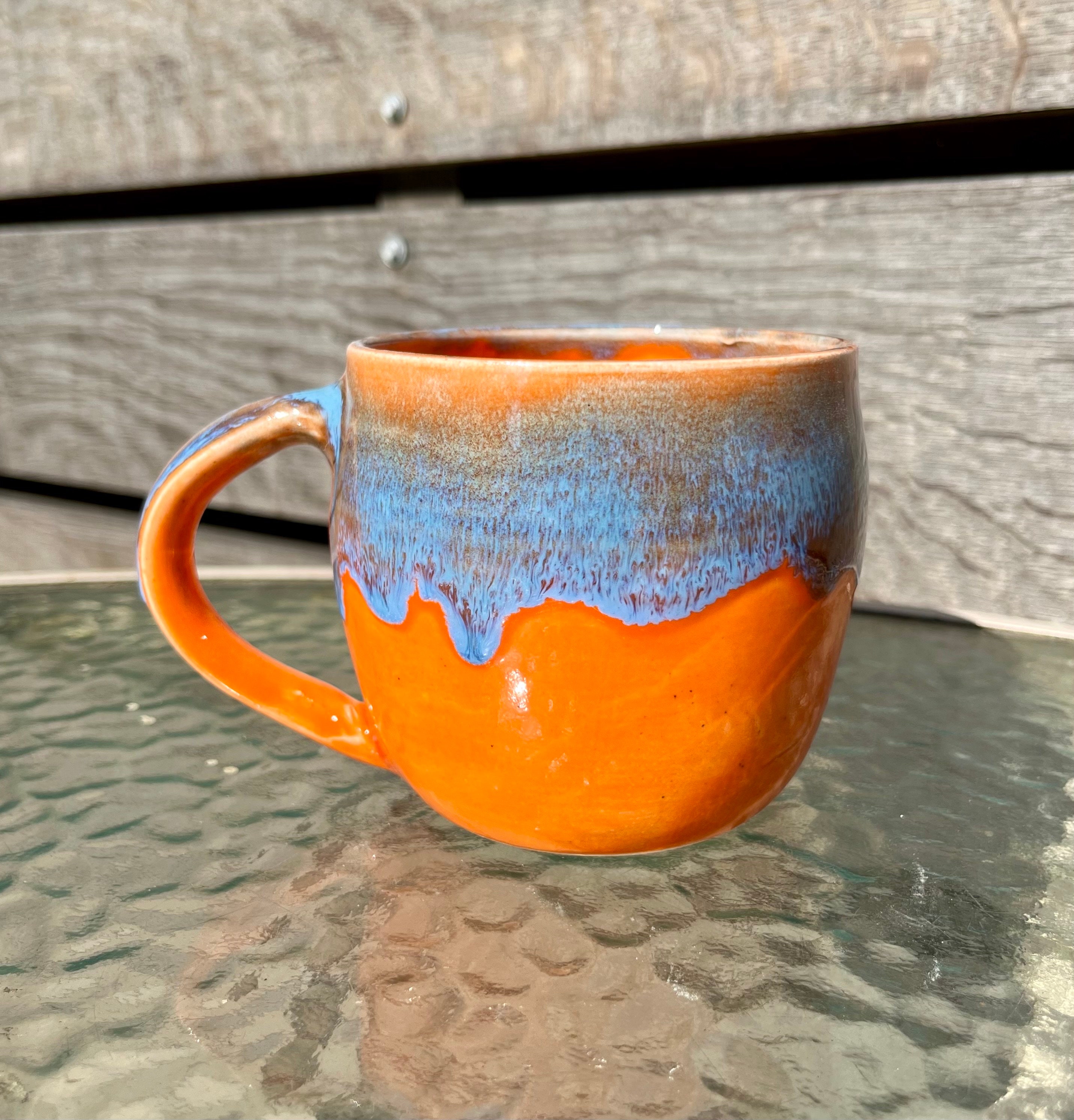 Ceramic Orange and Blue Mug - Etsy 日本