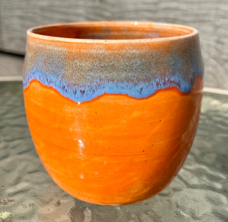 Ceramic Orange and Blue Mug image 2
