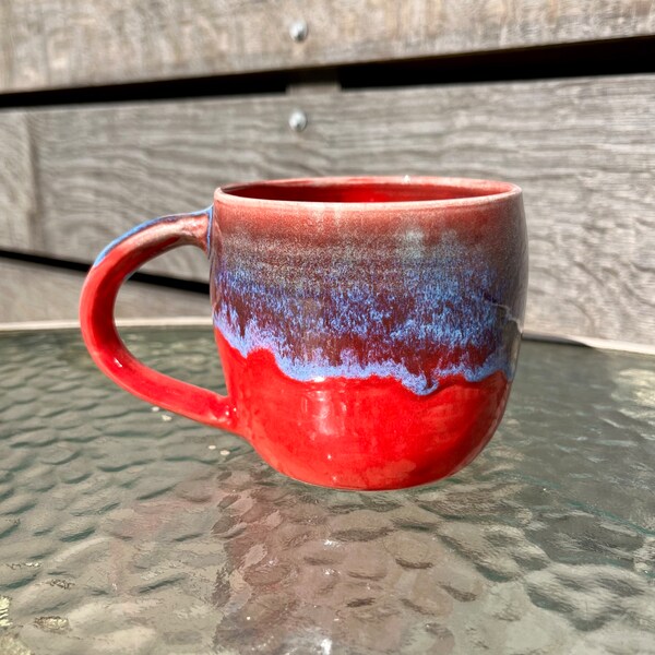 Handmade Red Coffee and Tea Mug