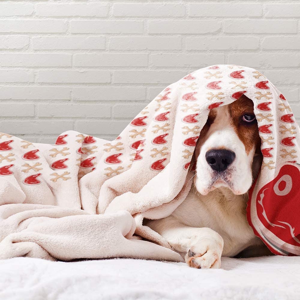 Puppy Soft Paw Print Plush Fleece Throw Blanket Great Gift Etsy