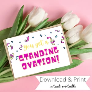 Tarjeta de presentación - Ovación de pie - Tarjeta de felicitación - Tarjeta imprimible - Descarga instantánea