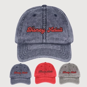 Disney Adult Embroidered Baseball Cap, Disney Distressed Hat, Unisex Vintage Accessory, Mickey Mouse Theme Gift, Disney World Trip
