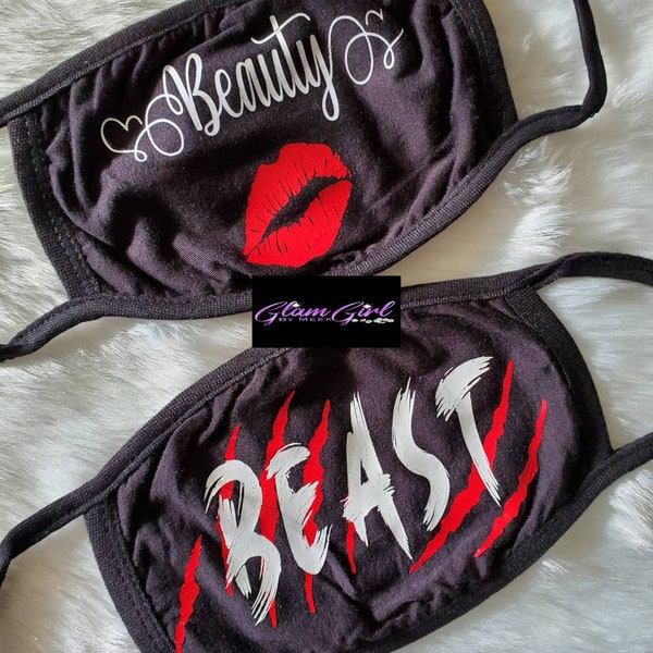 Black Beauty and The Beast (His & Hers) Face Masks (Sold as a set) (FREE SHIPPING)