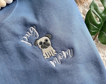 EMBROIDERED CUSTOM DOG sweatshirt Dog Mom Crewneck Dog Mom Sweatshirt Custom Sweatshirt Birthday Gift Personalized Embroidered Dog Sweater