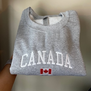 CANADA EMBROIDERED SWEATSHIRT Canada flag sweatshirt Canadian Gifts Canada Flag Crewneck Embroidered Canada Gift Gift for Friend Canada Gift