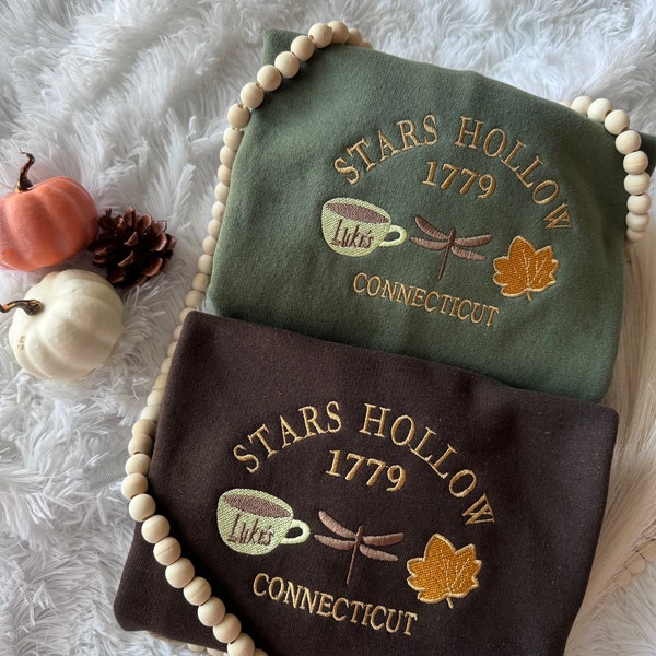 EMBROIDERED STARS HOLLOW Sweatshirt Fall Sweatshirt Stars Hollow Crewneck Gifts for her Gifts for Friends Gifts for Best Friend Cozy Sweater