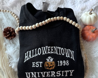EMBROIDERED HALLOWEEN SWEATSHIRT Halloweentown University Sweatshirt Halloween Crewneck Halloween Embroidered Sweatshirt Cute Halloween