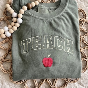 TEACHER EMBROIDERED TSHIRT Gift for Teacher Teacher Appreciation Gift Teacher Tshirt Embroidered Teacher Tshirt Personalized Teacher Gift