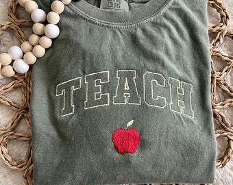 TEACHER EMBROIDERED TSHIRT Gift for Teacher Teacher Appreciation Gift Teacher Tshirt Embroidered Teacher Tshirt Personalized Teacher Gift