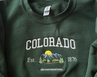 COLORADO EMBROIDERED SWEATSHIRT Souviner Gift Gifts for Her Gifts for Him Colorado Sweatshirt Comfy Sweatshirt Colorado Nature Sweatshirt