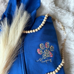 ZIP UP JACKET Embroidered Zip Up Jackets Embroidered Jacket Floral Paw Print Jacket Gift for Dog Mom Pet Lover Gift Cute Comfy Unisex Gift