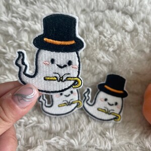 IRON ON PATCH Ghost Iron On Patch Patches for Hats Patches for Clothes Hat Patches Cute Halloween Patches Halloween Party Favors Ghost Patch