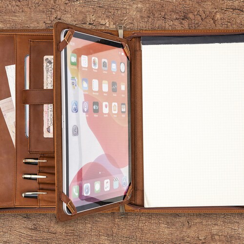Ipad Leather Cover Notepad Paper Pad Simplism Sleeve Portfolio Etsy