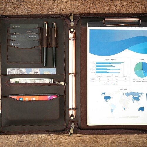 Personalized 3 Ring Binder Leather Portfolio Padfolio for Etsy