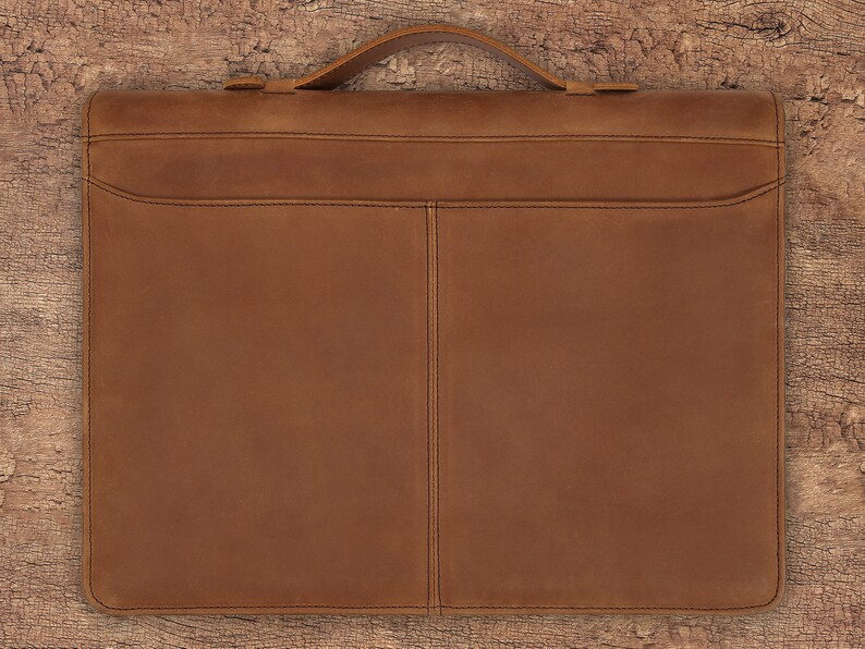 Zippered Leather Padfolio Portfolio With Hidden Handle and Etsy