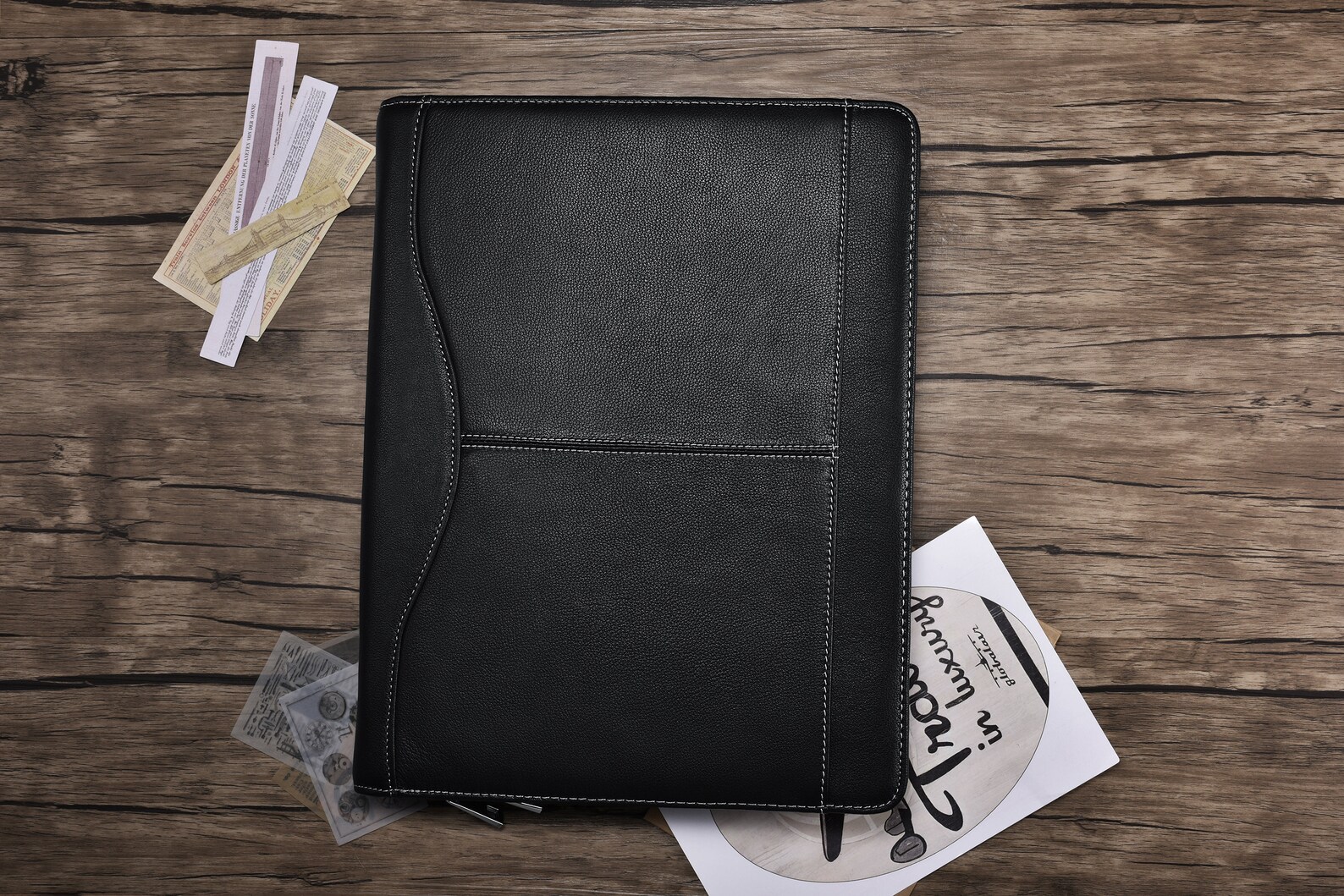 Leather Portfolio with Clipboard and Notepad Holder Genuine Etsy