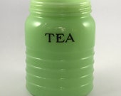 Authentic 1930 39 s Jeanette Jadite Jadeite Tea Canister