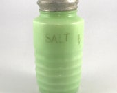 Authentic Vintage Jeanette Jadite Jadeite Beehive Ribbed Salt Shaker Lot 112
