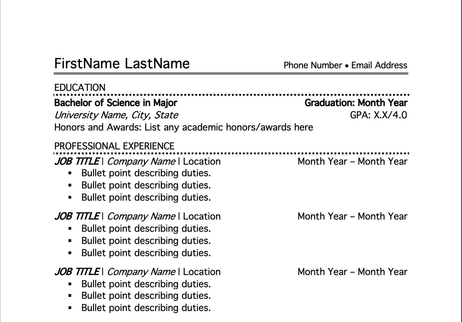 How To Copy A Resume Template