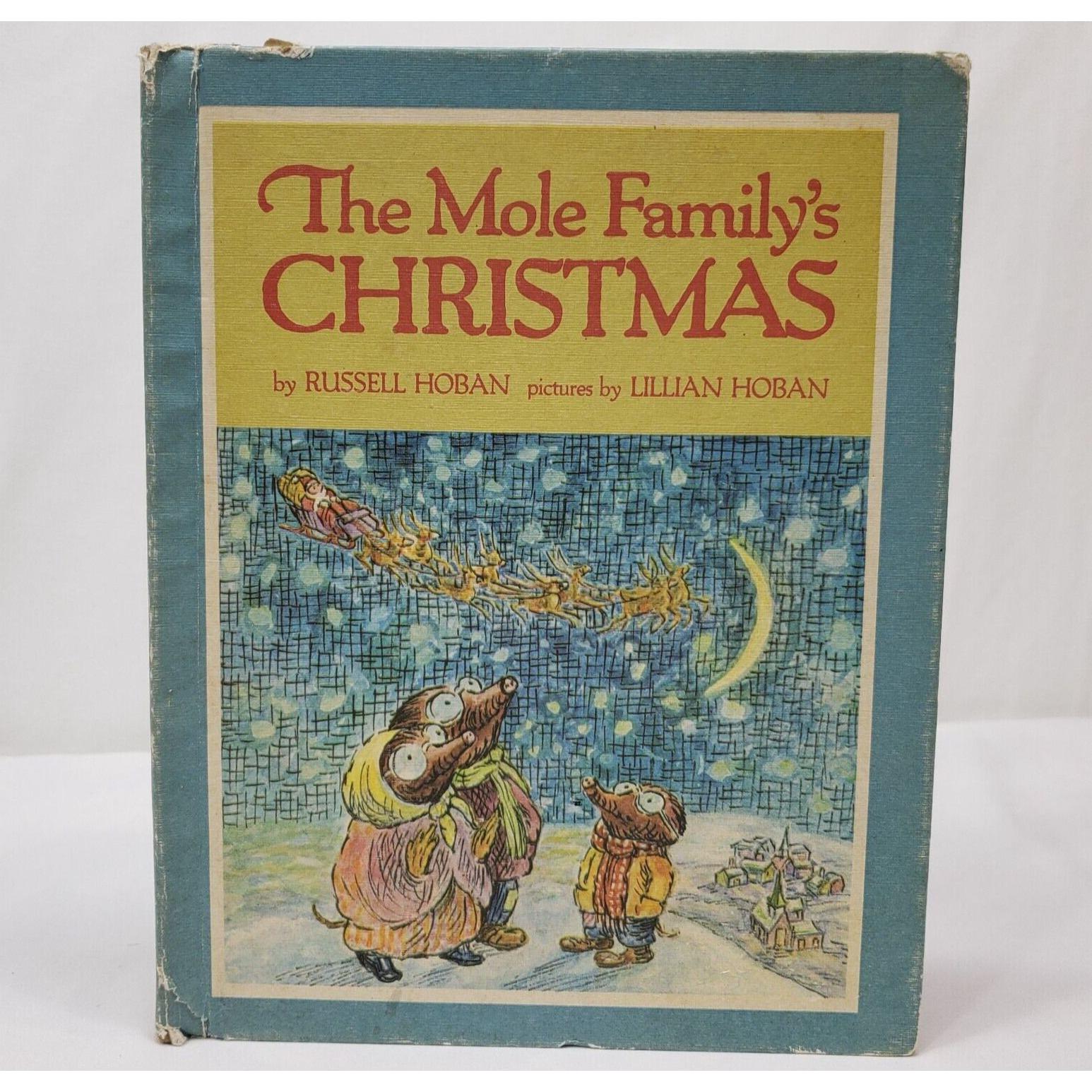 The Mole Family's Christmas By Russell Hoban Vintage 1969 Parents Hardcover Kids Picture Book AS IS Worn Holiday Storybook Lillian Hoban