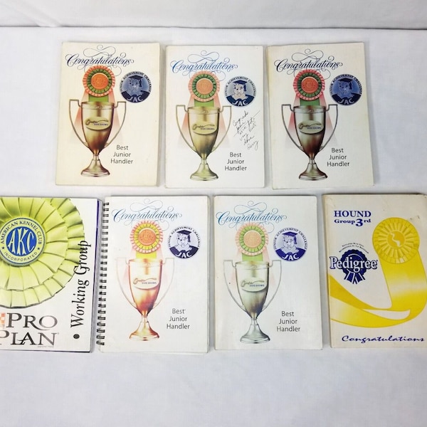 Dog Show Catalog Books Lot Of 7 American Kennel Club Onofrio Best Junior Handler Awards Vintage 2000s Dog Pedigree Genealogy History Program