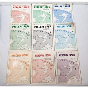 Mercury Hour Astrologers Astrological Magazine Lot Of 9 Vintage 1981 1982 1983 Edith Custer Horoscope Astrology AS IS Damaged Rare History