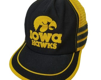Iowa Hawks Hawkeyes Trucker Hat 3 Stripe Vintage Snapback Mesh Back Baseball Cap